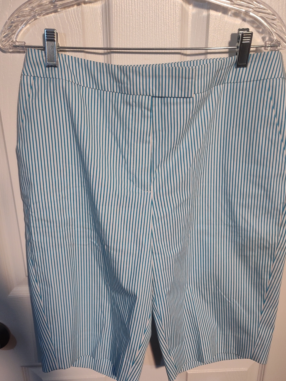 Jones New York Blue and White Striped Dress Shorts